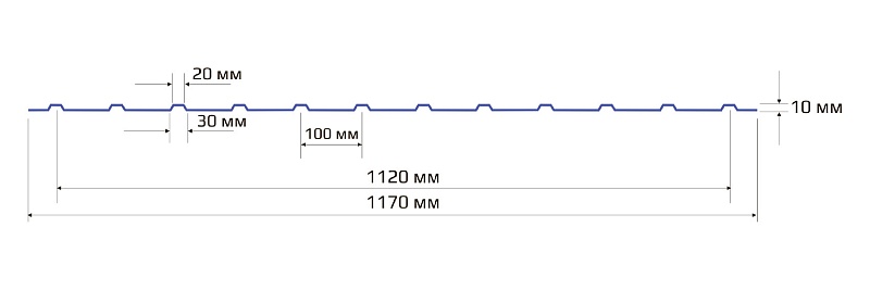 Профнастил С 10 1120 MATT 0.30 RAL 9005