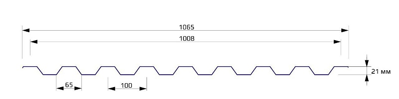 Профнастил НС 21 1070 Цинк 0.35